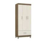 Ropero De 3 Puertas 1 Cajón Prince Amendoa Touch Off White