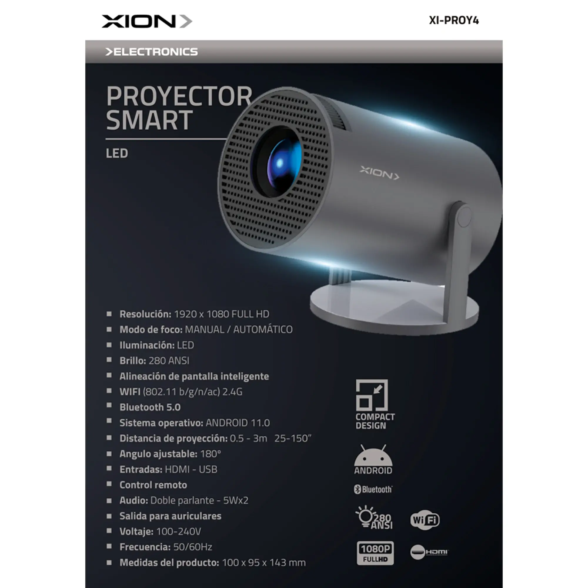 productos35_16106 PROYECTOR XION XI-PROY4 FHD - Imagen 1