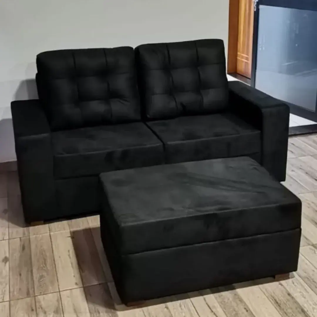 SOFA NEGRO MAX SOFA MAX 2LUG+PUFF VELU 76 NEGRO (CONFORT) - Imagen 1