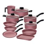 JUEGO DE OOLLA 10 PZAS. LIONZ GRANITO ROSA TRAMONTINA