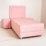 SOMMIER INFANTIL  IMPACTO ROSA + CABECERA + 2 MESITAS 100x190cm