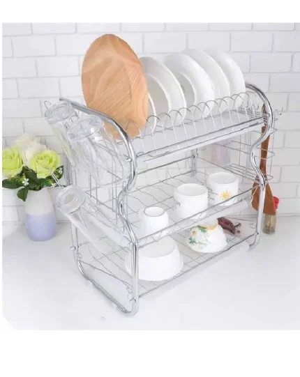 Porta Plato de metal x3 inox