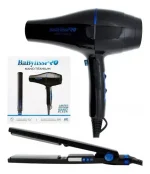 Kit BLACK/BLUE Planchita Babyliss Pro PL4091 32 mm + Secador Babyliss Pro SEC6176 Nano Gold - Negro/Celeste