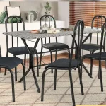 Juego de Comedor Brasilia 6 Sillas Granito Negro