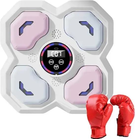 61Ab4RbpKML._AC_UF894,1000_QL80_ MAQUINA DE BOXEO PARA PARED NIÑOS BLANCO/ROSA - Imagen 1