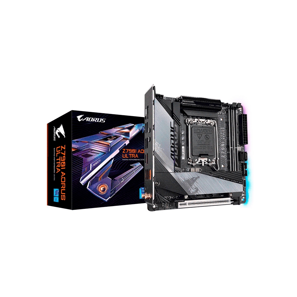 fastrax_101820_693074aa953b2.jpg PLACA MADRE GIGABYTE 1700 Z790I AORUS ULTRA DDR5 S/R/HDMI/DP/2M2/WIFI/USB/M-ITX - Imagen 1