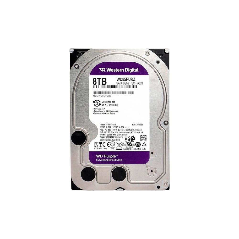 fastrax_103565_6930766febc28.jpg DISCO DURO SATA3 8TB WESTERN DIGITAL PURPLE 5640 256MB WD85PURZ SURVEILLANCE - Imagen 1