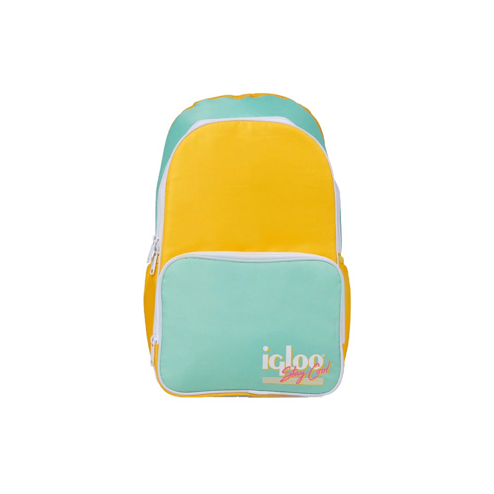fastrax_104944_693078504b4f0.jpg MOCHILA TERMICA IGLOO 24 LATAS RETRO BACKPACK AMARILLO/VERDE 60967 - Imagen 1