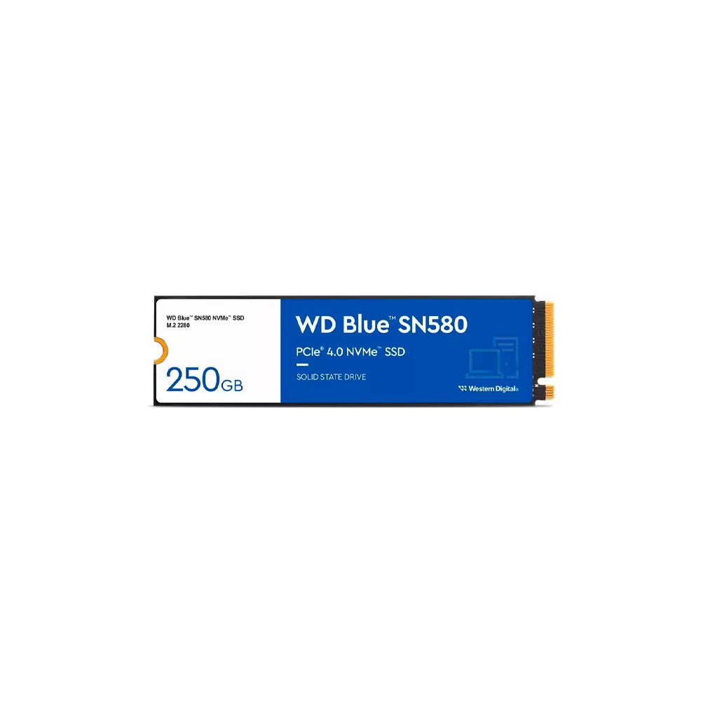 fastrax_105590_69307947d5a27.jpg SSD M.2 NVME 250GB WESTERN DIGITAL SN580 WDS250G3B0E BLUE 4000/2000MB/S PCIE 4.0 - Imagen 1