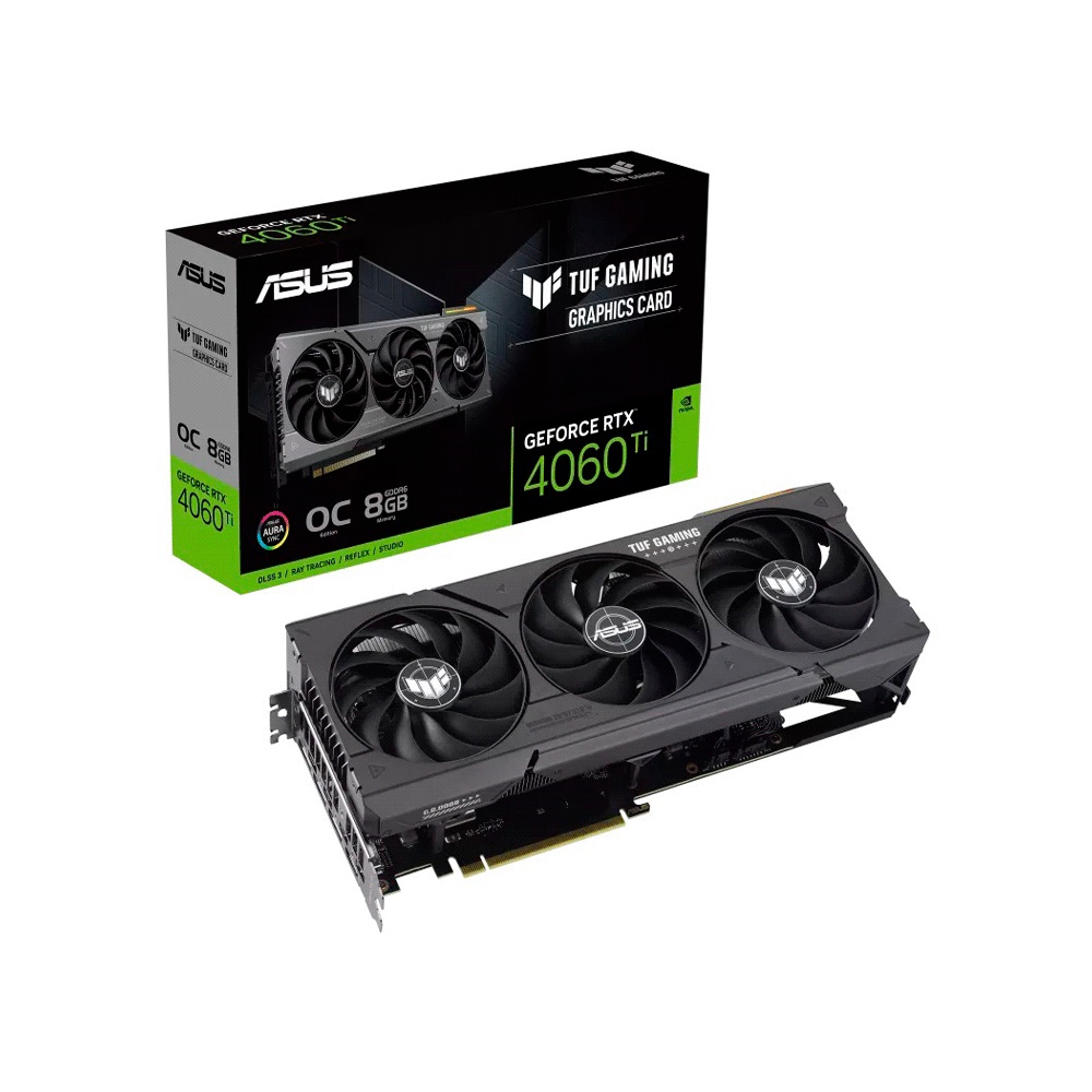 fastrax_106290_69307a35492b4.jpg PLACA DE VIDEO ASUS RTX 4060TI OC 8GB GAMING GDDR6 TUF-RTX4060TI-O8G-GAMING ARGB - Imagen 1