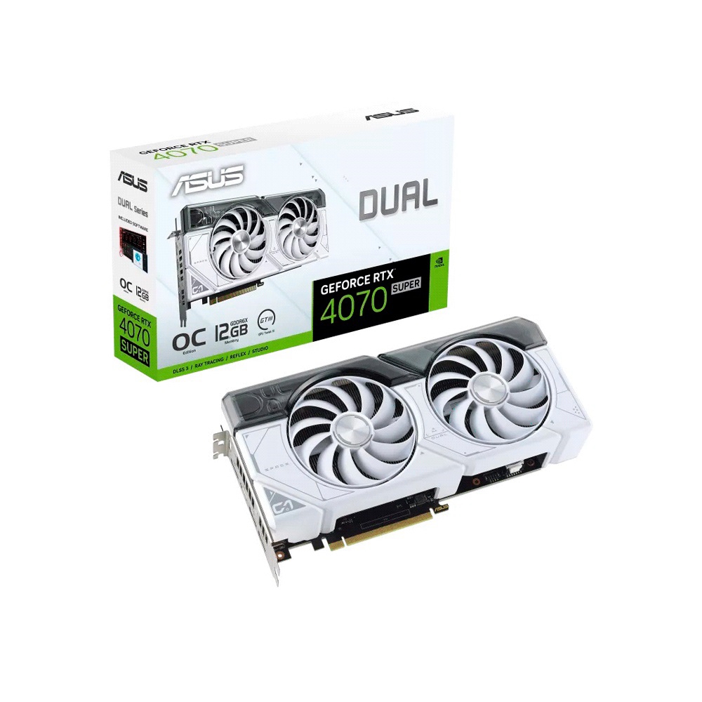 fastrax_106351_69307a6a8d901.jpg PLACA DE VIDEO ASUS RTX4070 DUAL SUPER OC 12GB WHITE GDD6X DUAL-RTX4070S-O12G-WHITE - Imagen 1