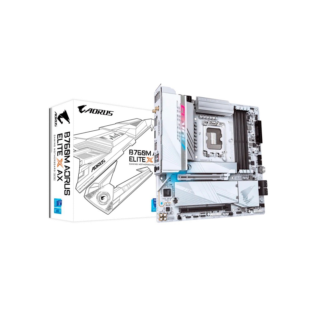 fastrax_106597_69307ade5b79c.jpg PLACA MADRE GIGABYTE 1700 B760M AORUS ELITE X AX DDR5 S/R/HDMI/DP/2M2/WIFI/MATX - Imagen 1