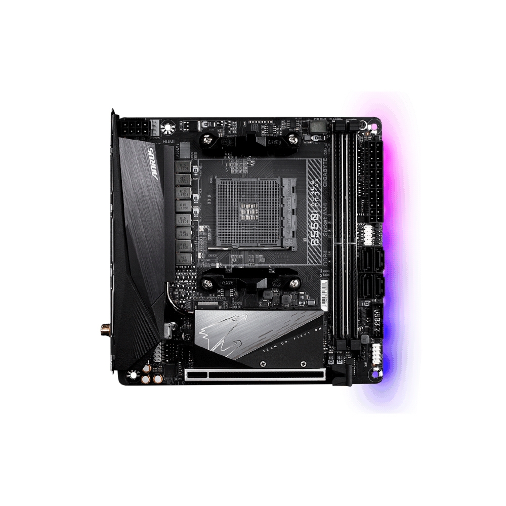fastrax_109420_693080d288402.jpg PLACA MADRE GIGABYTE AM4 B550I AORUS PRO AX S/R/2HDMI/DP/2M2/DDR4/WIFI/USB/MITX - Imagen 1