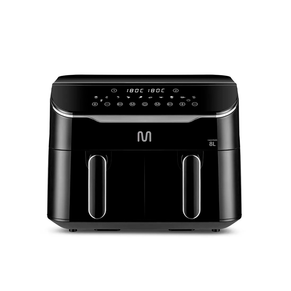 fastrax_110402_6930836a3498f.jpg FREIDORA SIN ACEITE MULTILASER GO219USA 8L 1800W 110V 2 GAVETAS NEGRO - Imagen 1