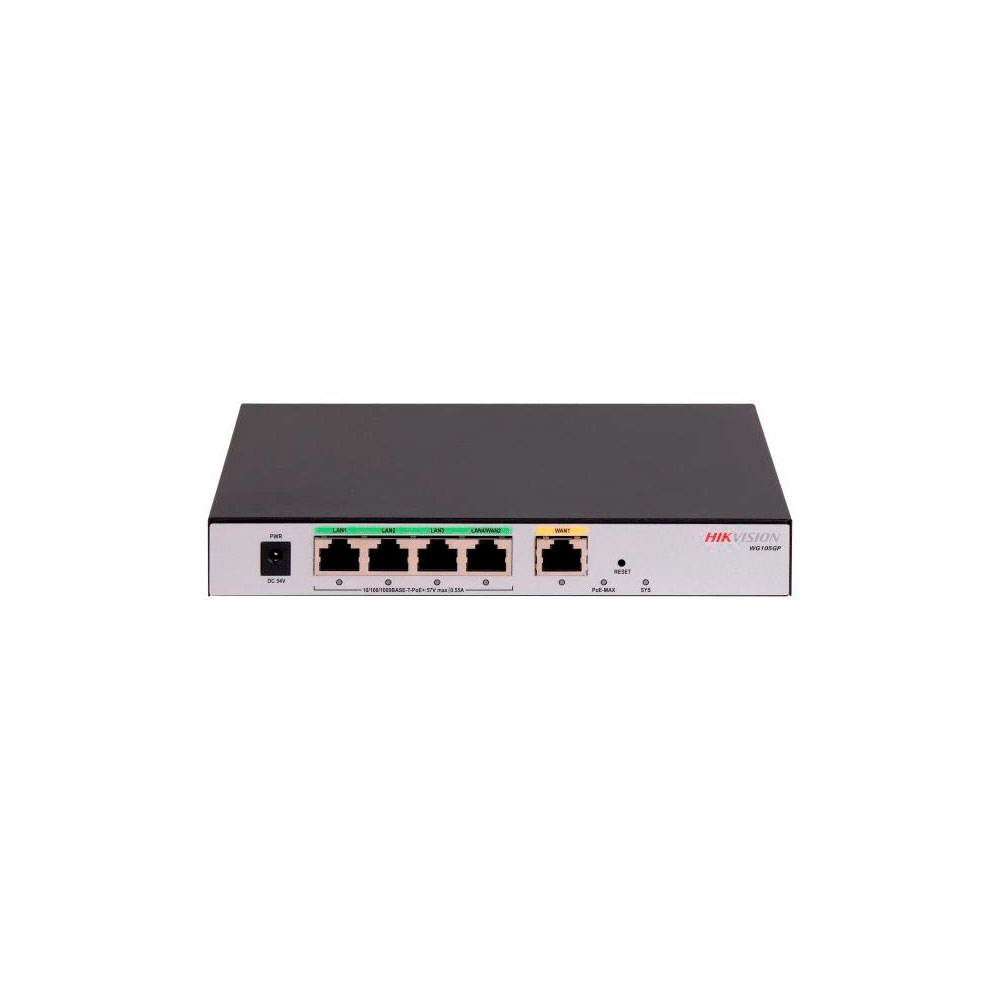 fastrax_114578_6930899e5da68.jpg ROUTER HIKVISION DS-3WG105GP-SI 5P 1WAN GBPS/4LAN POE GBPS/100 USERS - Imagen 1
