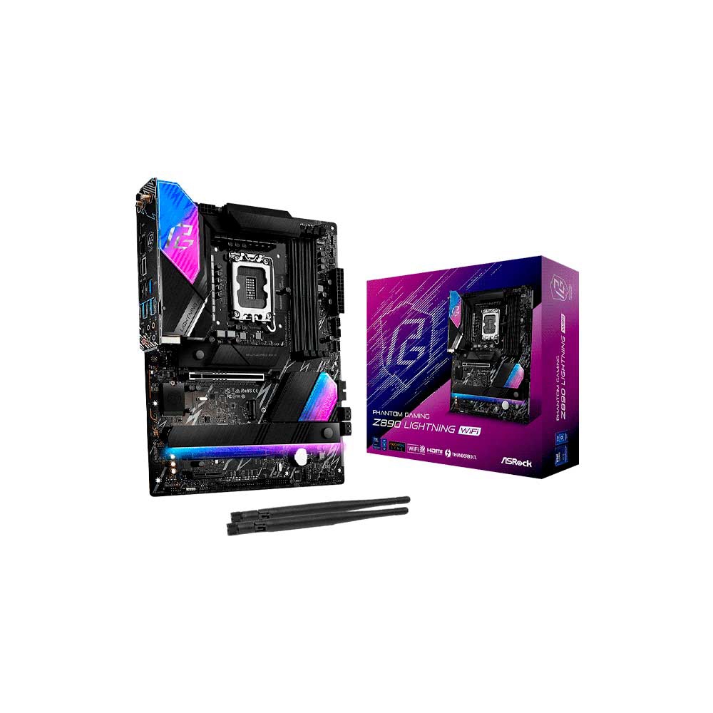 fastrax_116572_69308d3db5eea.jpg PLACA MADRE ASROCK 1851 Z890 LIGHTNING WIFI DDR5 S/R/HDMI/4M2/THUNDERBOLT/ATX - Imagen 1