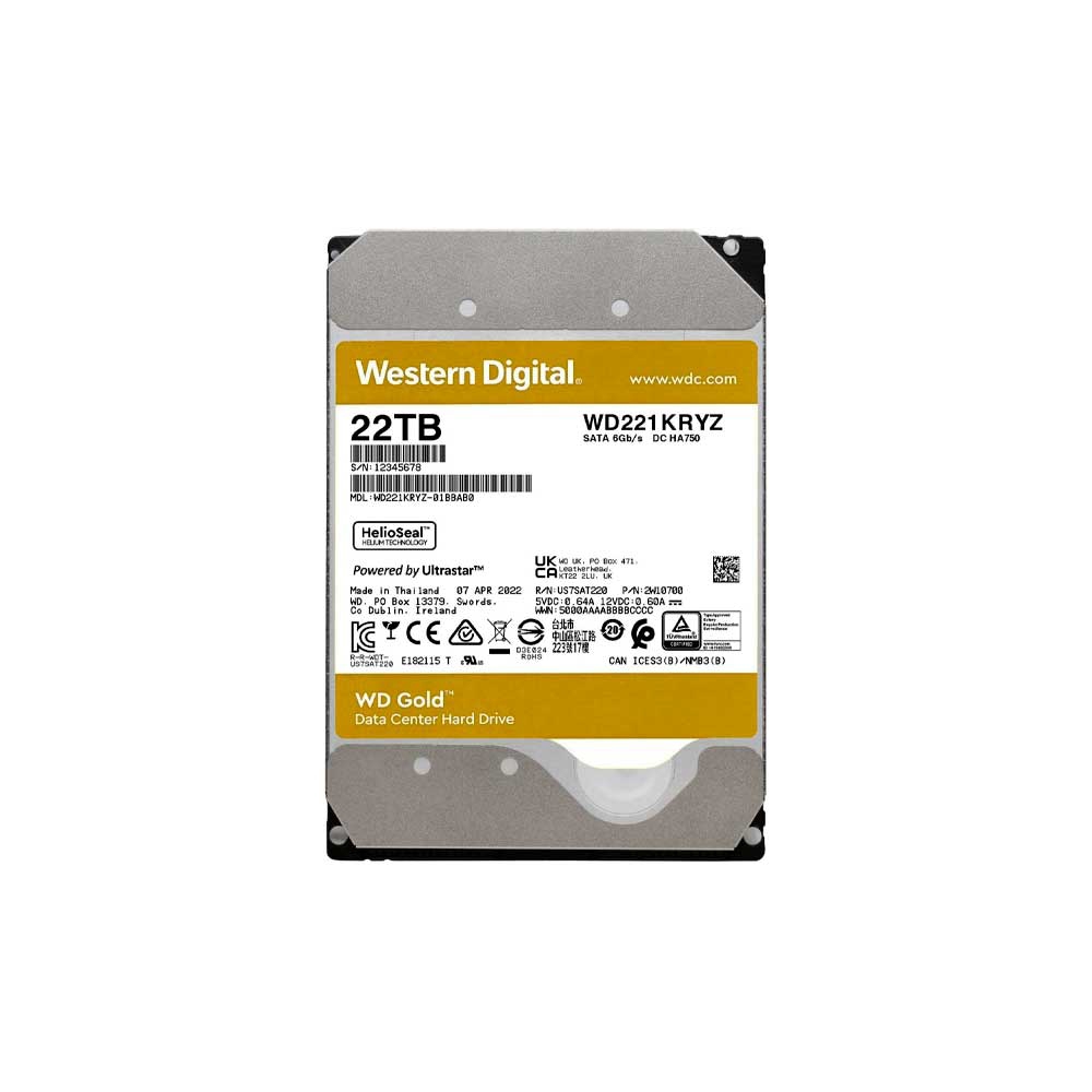 fastrax_119085_693091019f97e.jpg DISCO DURO SATA3 22TB WESTERN DIGITAL GOLD ENTERPRISE 7200 512MB WD221KRYZ (GARANTIA BR) - Imagen 1