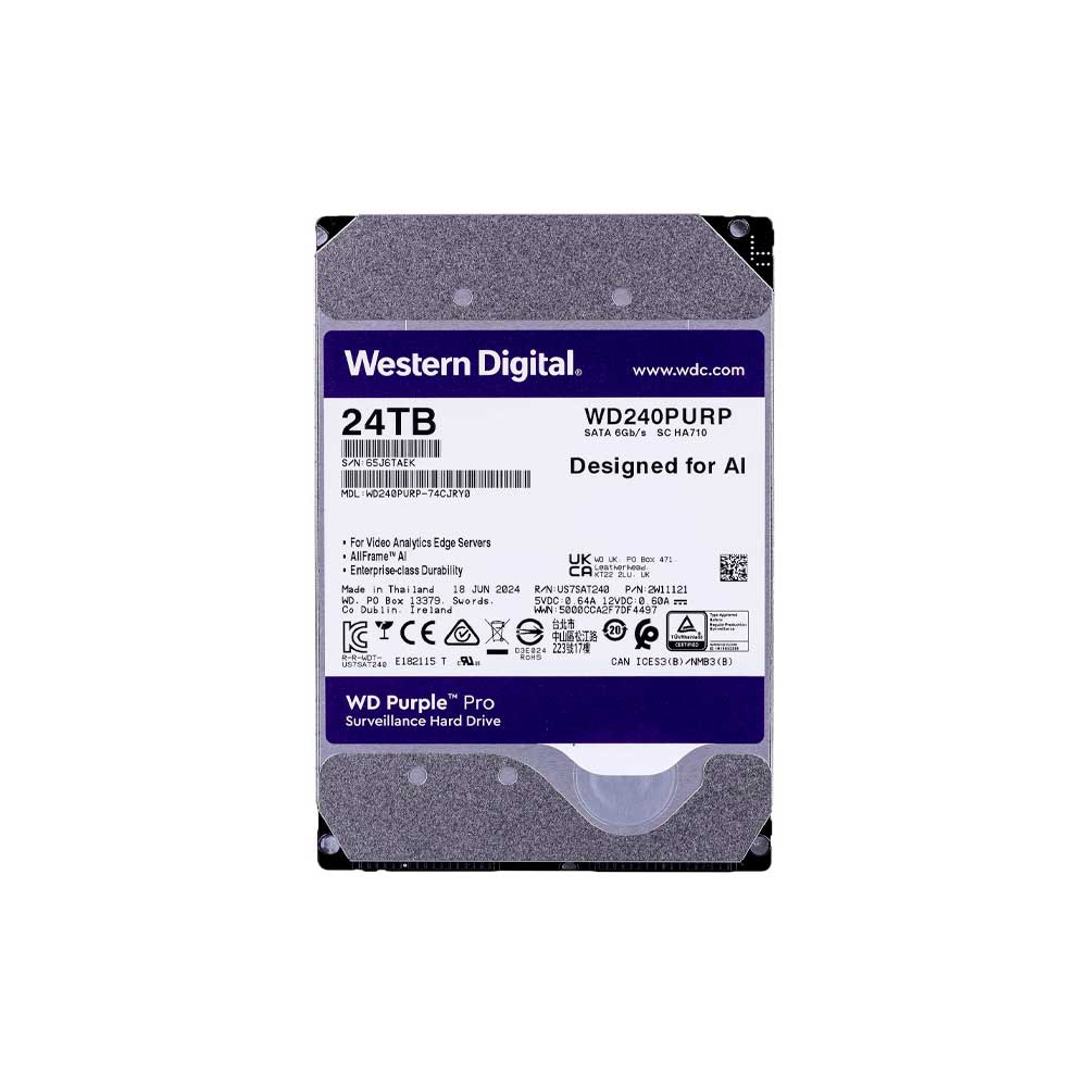 fastrax_119108_6930910c068e5.jpg DISCO DURO SATA3 24TB WESTERN DIGITAL PURPLE PRO 7200 512MB WD240PURP SURVILLANCE (GARANTI - Imagen 1