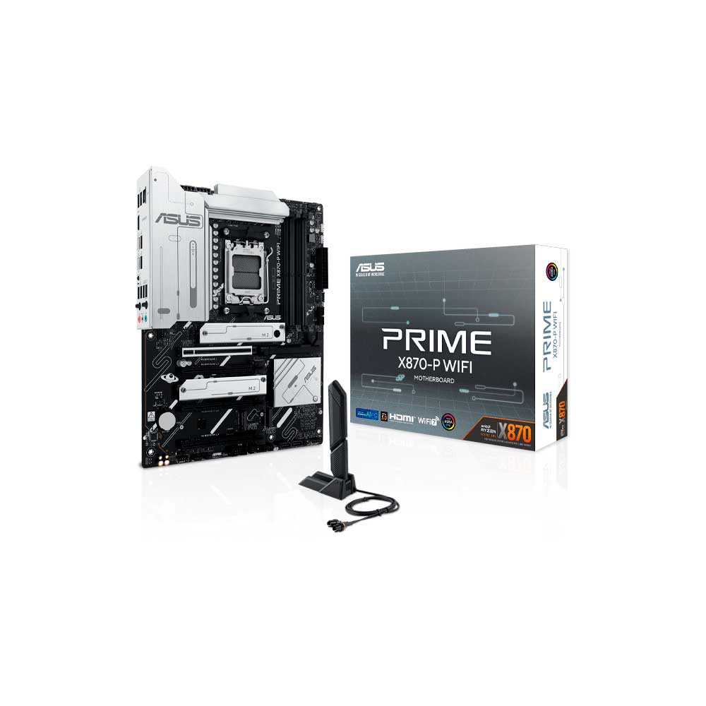 fastrax_119412_6930917228669.jpg PLACA MADRE ASUS AM5 X870-P WIFI PRIME DDR5 S/R/HDMI/4M2/USB4/ATX - Imagen 1