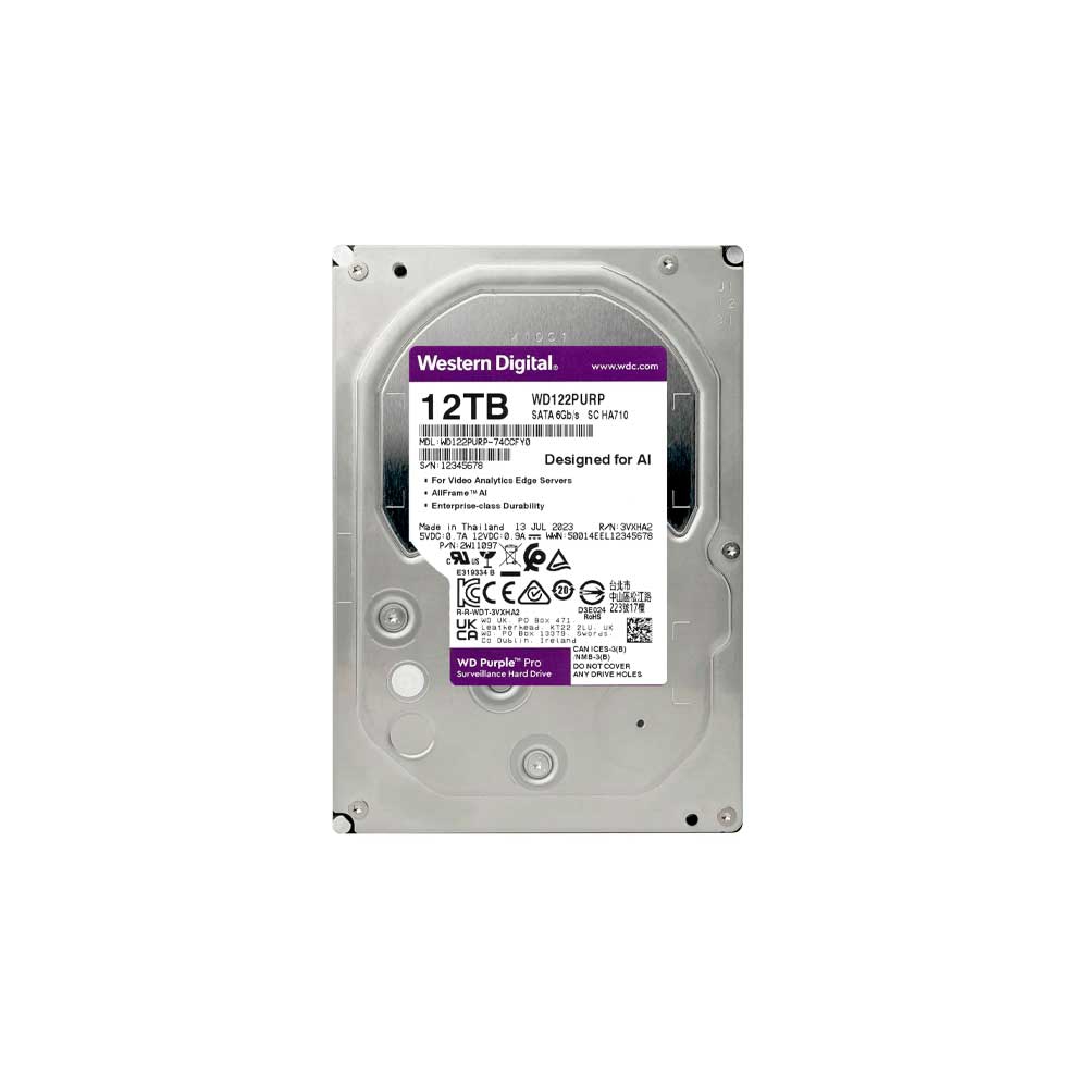 fastrax_120531_693094700fa6d.jpg DISCO DURO SATA3 12TB WESTERN DIGITAL PURPLE PRO 7200 512MB WD122PURP SURV (GARANTIA BR) - Imagen 1