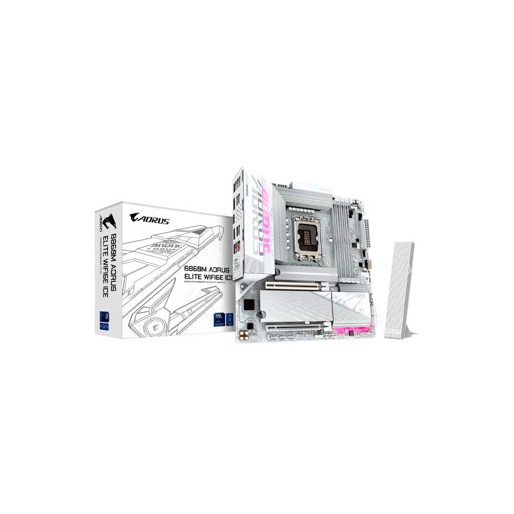fastrax_121200_6930952ce30d9.jpg PLACA MADRE GIGABYTE 1851 B860M AORUS ELITE WIFI6E ICE DDR5 S/R/HDMI/DP/3M2/USB 4 - Imagen 1