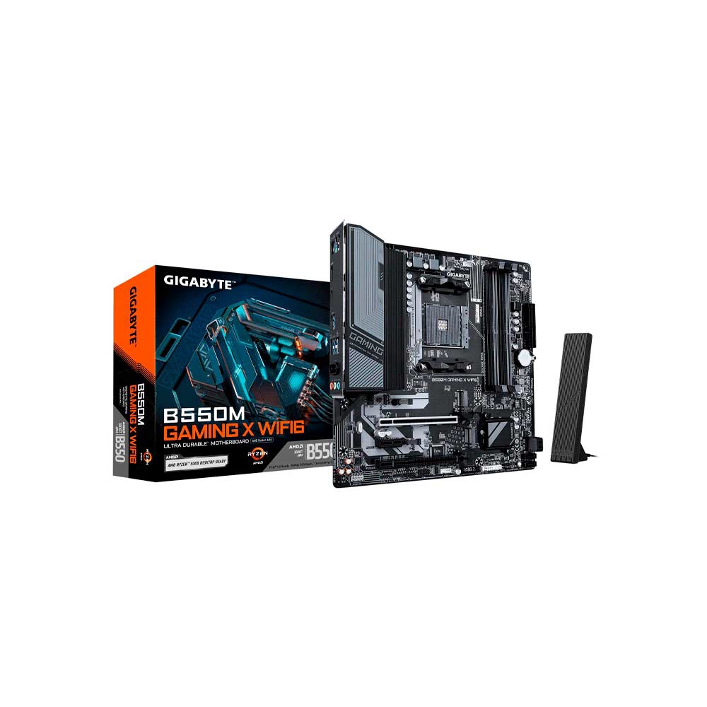 fastrax_124461_693099157347e.jpg PLACA MADRE GIGABYTE AM4 B550M GAMING X WIFI6 S/R/HDMI/DP/2M2/DDR4/WIFI/USB/MATX - Imagen 1