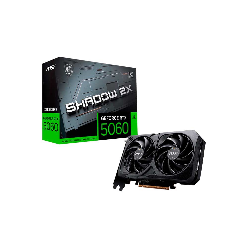 fastrax_127554_69309b5e82cd5.jpg PLACA DE VIDEO MSI RTX5060 SHADOW 2X 8G OC MSI GDDR7 912-V537-038 - Imagen 1
