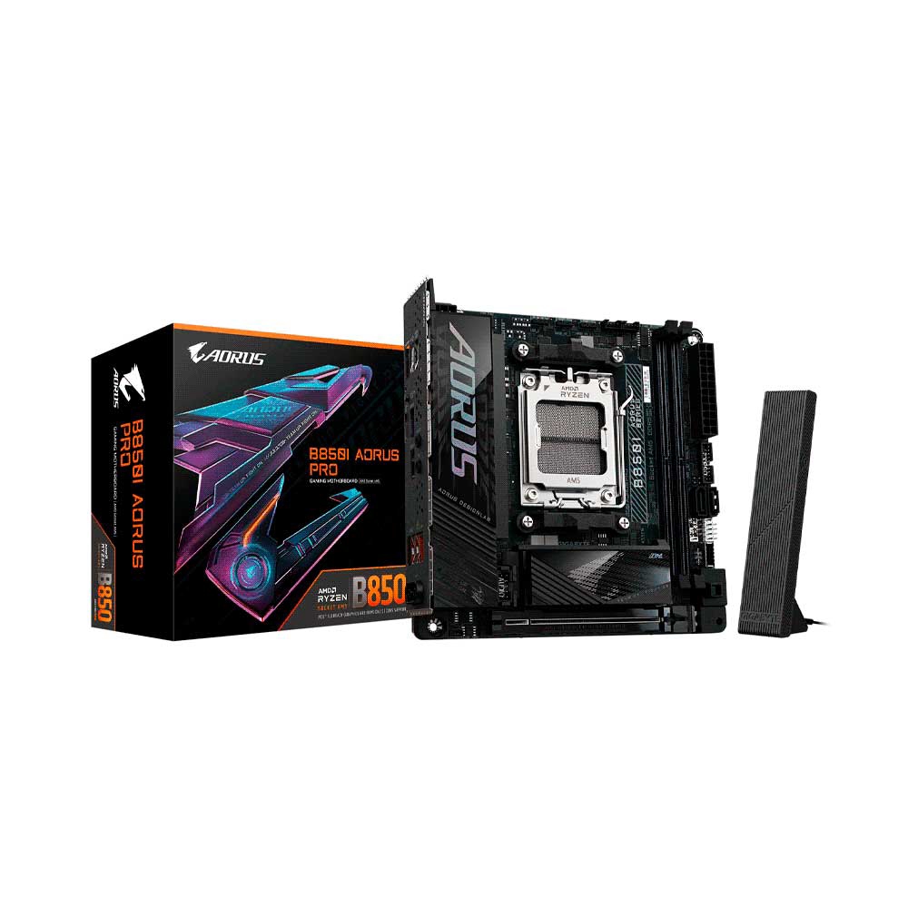 fastrax_127691_69309b8fbfd0e.jpg PLACA MADRE GIGABYTE AM5 B850I AORUS PRO DDR5 S/R/HDMI/WIFI/2M2/USB3.2/MITX - Imagen 1