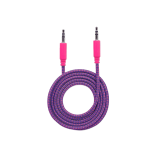 CABLE DE AUDIO 352826 ESTEREO 3.5 MM MACHO A MACHO/ AUXILIAR/ 1 MTS ROSA/LILA BOLSA