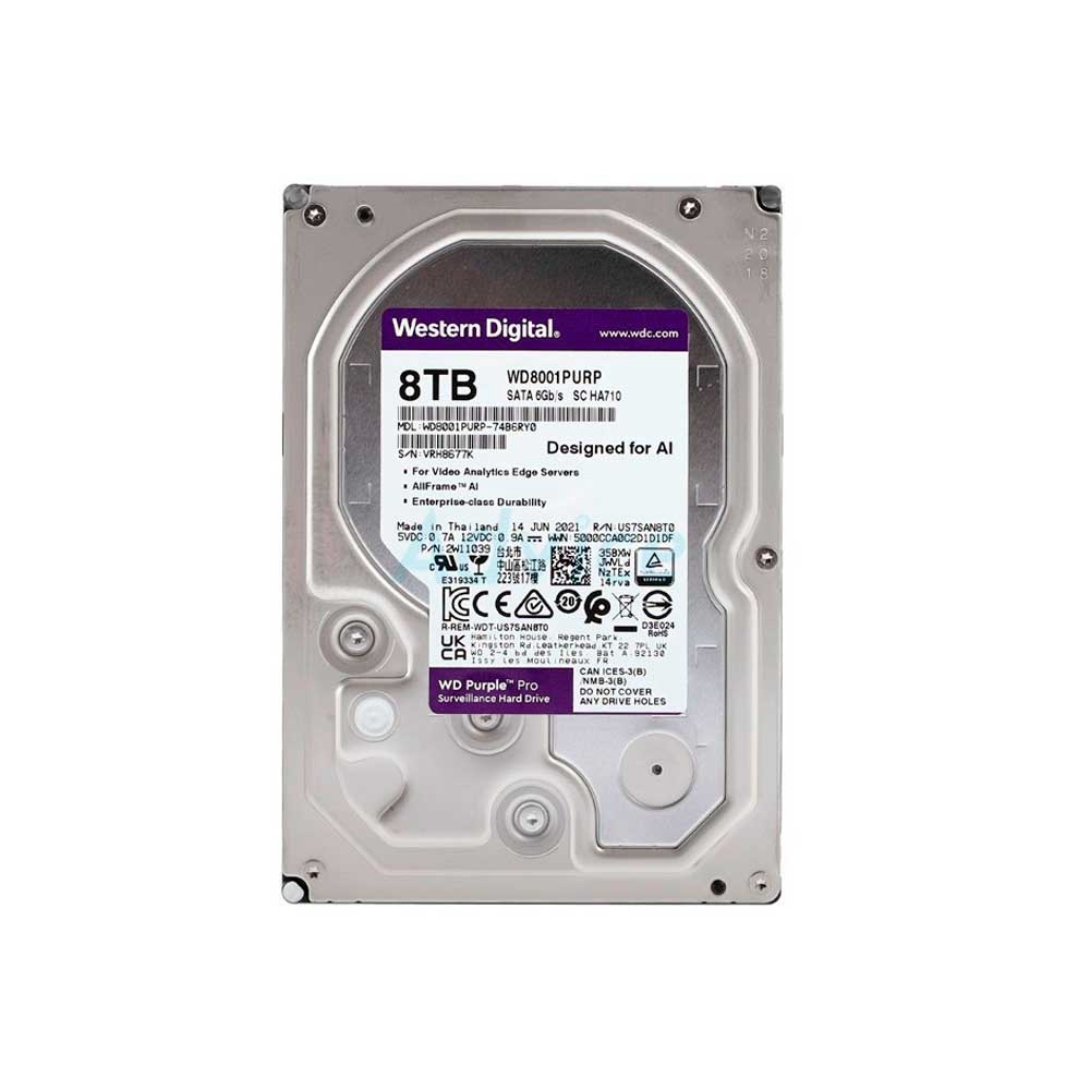 fastrax_73011_693052b725985.jpg DISCO DURO SATA3 8TB WESTERN DIGITAL PURPLE PRO 7200 256MB WD8001PURP SURVEILLANCE - Imagen 1