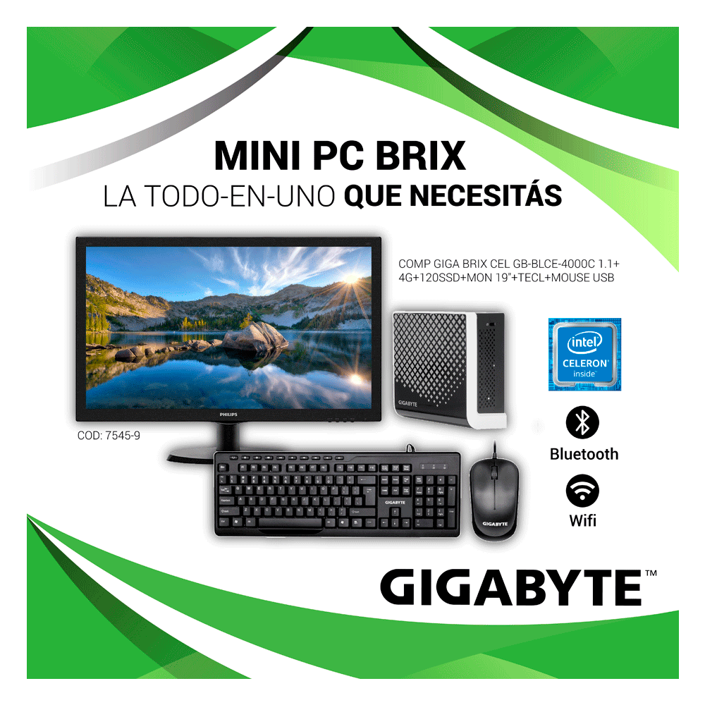 fastrax_75459_69305604e71b8.jpg COMPUTADORA GIGA BRIX GB-BLCE-4000C CELERON 1.1/4G/120SSD/MONITOR 19"/ MOUSE+TECLADO ING - Imagen 1