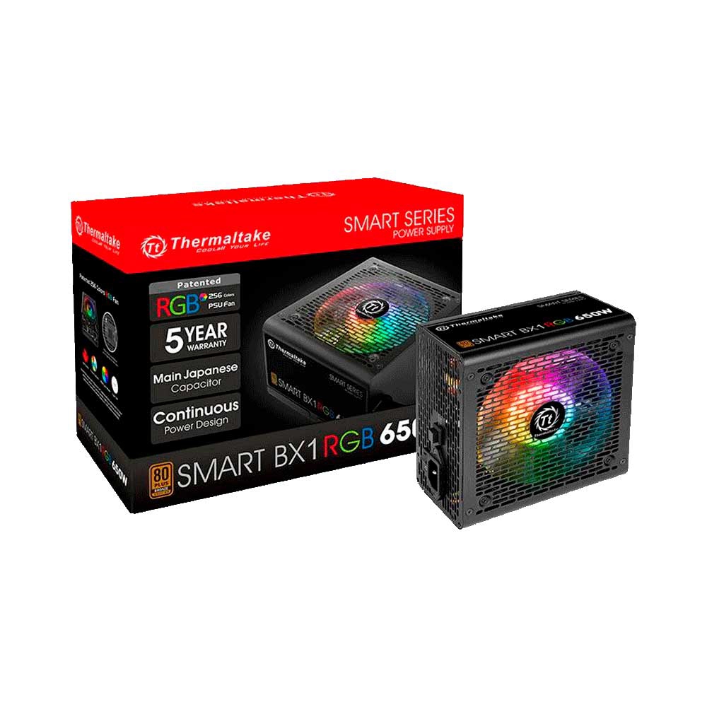 fastrax_75480_6930560e59762.jpg FUENTE THERMALTAKE SMART BX1 RGB 650W 80PLUS BRONZE BX1 PS-SPR-0650NHFABU-1 - Imagen 1