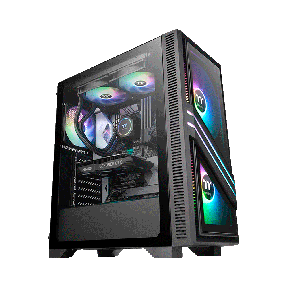 fastrax_75633_6930564026963.jpg GABINETE THERMALTAKE VERSA T35 TG RGB CA-1R7-00M1WN-00 VIDRIO 1FAN ATX NEGRO - Imagen 1