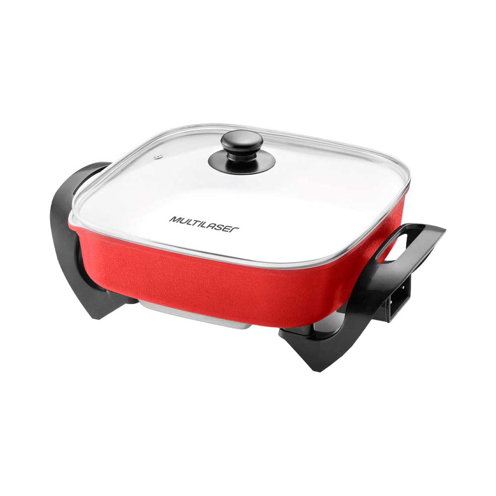 fastrax_77101_693058fcd6645.jpg OLLA ELECTRICA CUADRADA 4L MULTILASER CE113 1200W 220V CERAMICO ROJO - Imagen 1