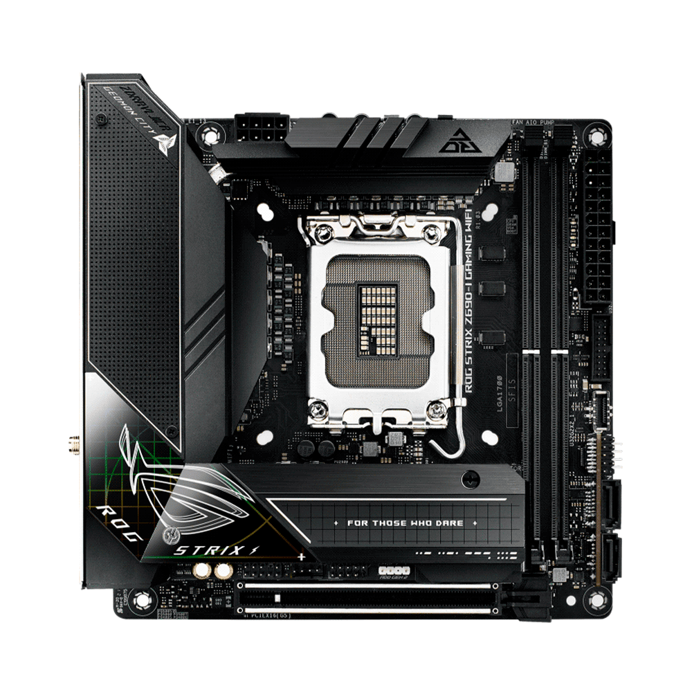 fastrax_78269_69305abd99a9a.jpg PLACA MADRE ASUS 1700 Z690-I GAMING WIFI ROG STRIX S/R/HDMI/2M2/DDR5/MITX/AURA - Imagen 1