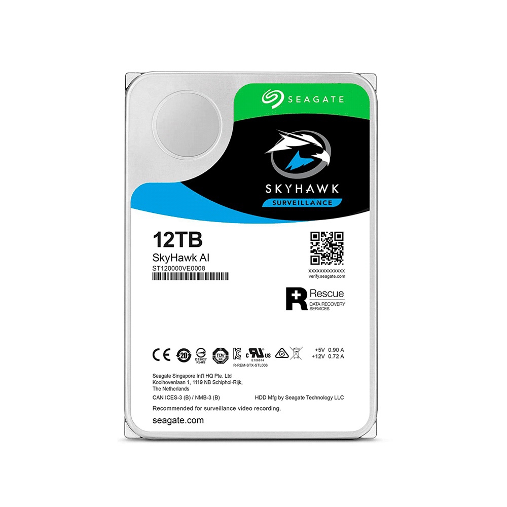 fastrax_85199_6930607fc19a9.jpg DISCO DURO SATA3 12TB SEAGATE 7200 256MB SKYHAWK AI ST12000VE0008 - Imagen 1