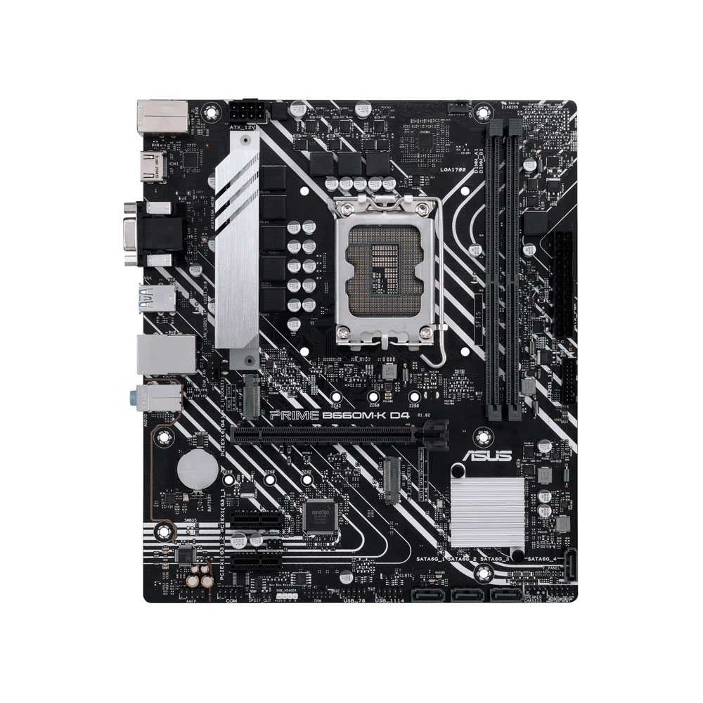fastrax_86585_6930621958126.jpg PLACA MADRE ASUS 1700 PRIME B660M-K D4 V/S/R/HDMI/2M2/DDR4/USB3.2/MATX - Imagen 1