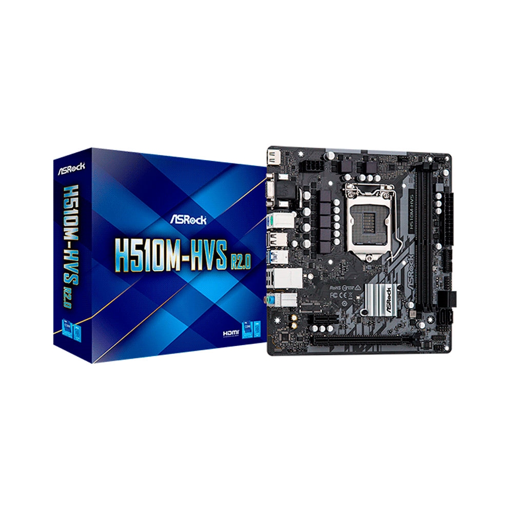 fastrax_88510_693063dc2d69e.jpg PLACA MADRE ASROCK 1200 H510M-HVS R2.0 V/S/R/DDR4/USB3.2/MATX - Imagen 1