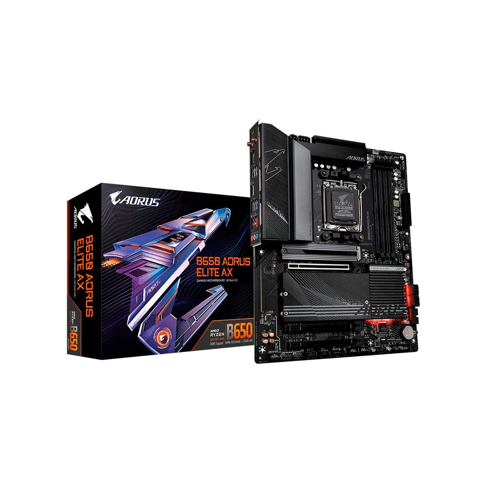 fastrax_91527_693066d5bff7d.jpg PLACA MADRE GIGABYTE AM5 B650 AORUS ELITE AX DDR5 S/R/HDMI/DP/3M2/USB3.2/ATX - Imagen 1