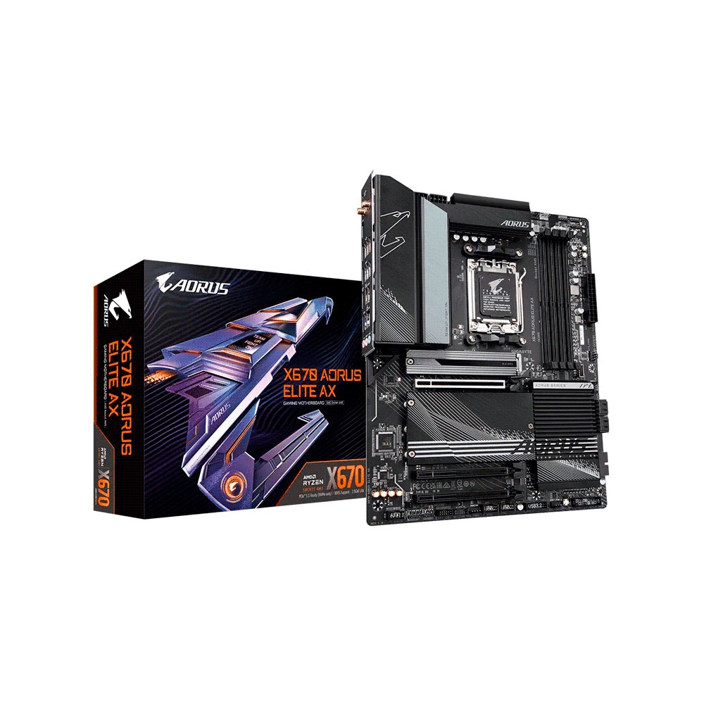 fastrax_91558_693066f54ac9f.jpg PLACA MADRE GIGABYTE AM5 X670 AORUS ELITE AX DDR5 S/R/HDMI/4M2/USB3.2/ATX - Imagen 1