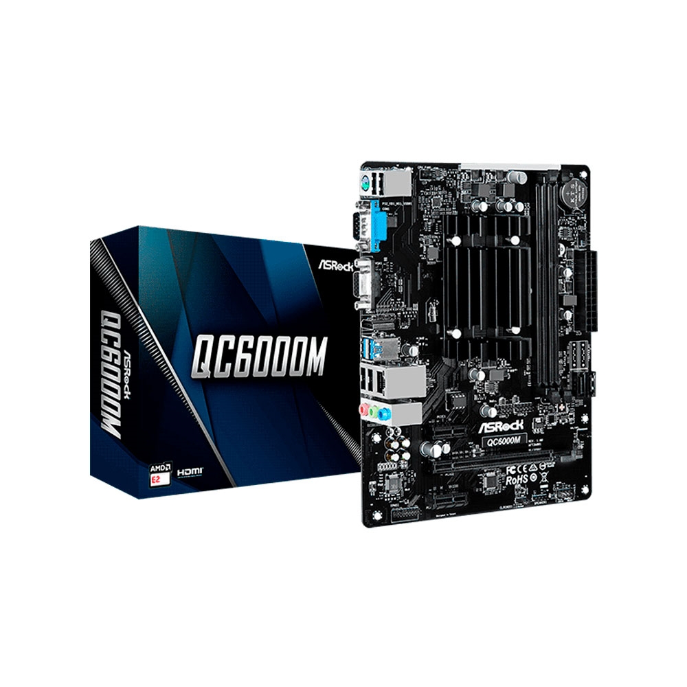 fastrax_91732_69306713270a2.jpg PLACA MADRE + PROCESADOR ASROCK QC6000M AMD E2 1.5 /V /S /R /HDMI /USB3.2 /DDR3 /MATX - Imagen 1