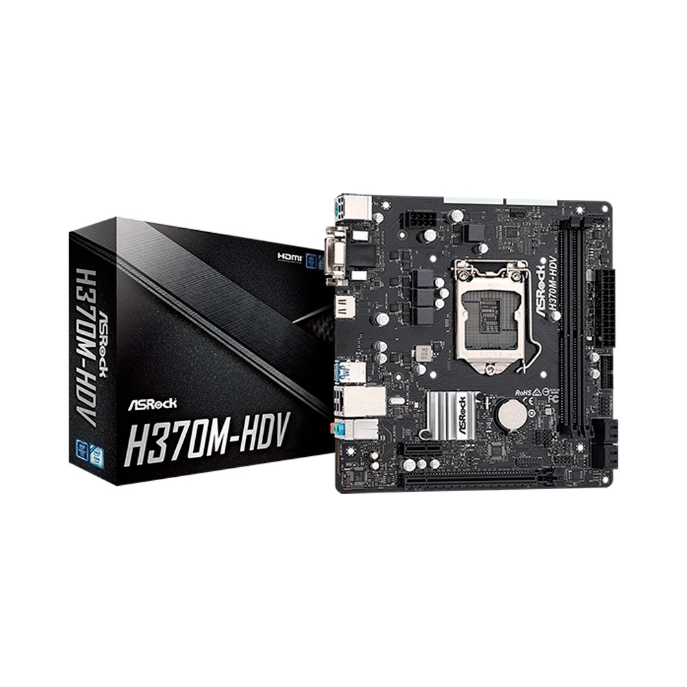 fastrax_93057_69306912a557c.jpg PLACA MADRE ASROCK 1151 H370M-HDV V/S/R/HDMI/DVI/DDR4/USB3.2/MATX - Imagen 1