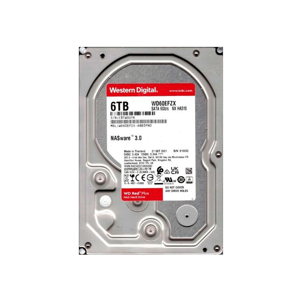 fastrax_93903_69306a794bc32.jpg DISCO DURO SATA3 6TB WESTERN DIGITAL RED PLUS 5640RPM 128MB WD60EFZX NAS - Imagen 1