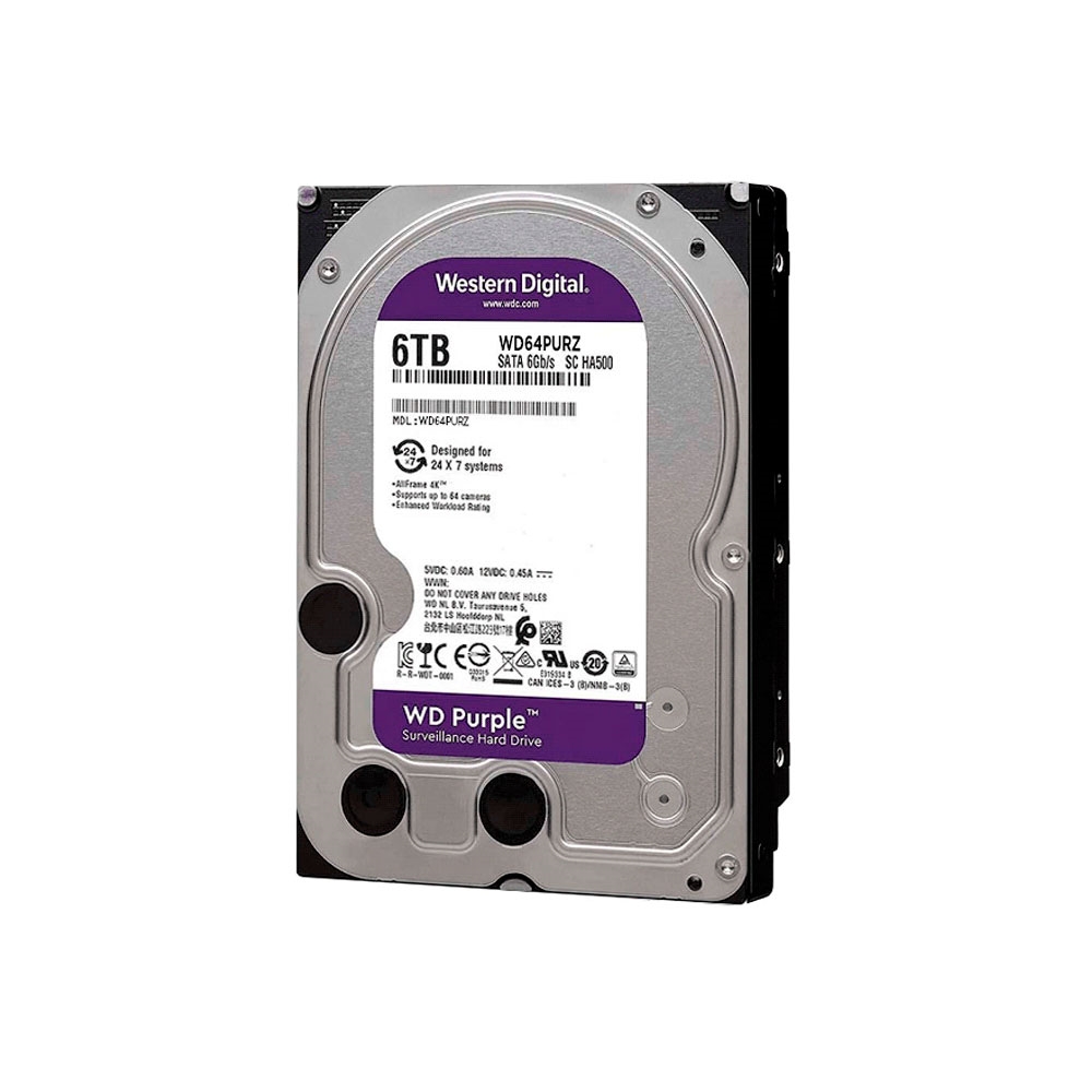 fastrax_96034_69306d969b44e.jpg DISCO DURO SATA3 6TB WESTERN DIGITAL PURPLE 5400 256MB WD64PURZ SURVEILLANCE - Imagen 1