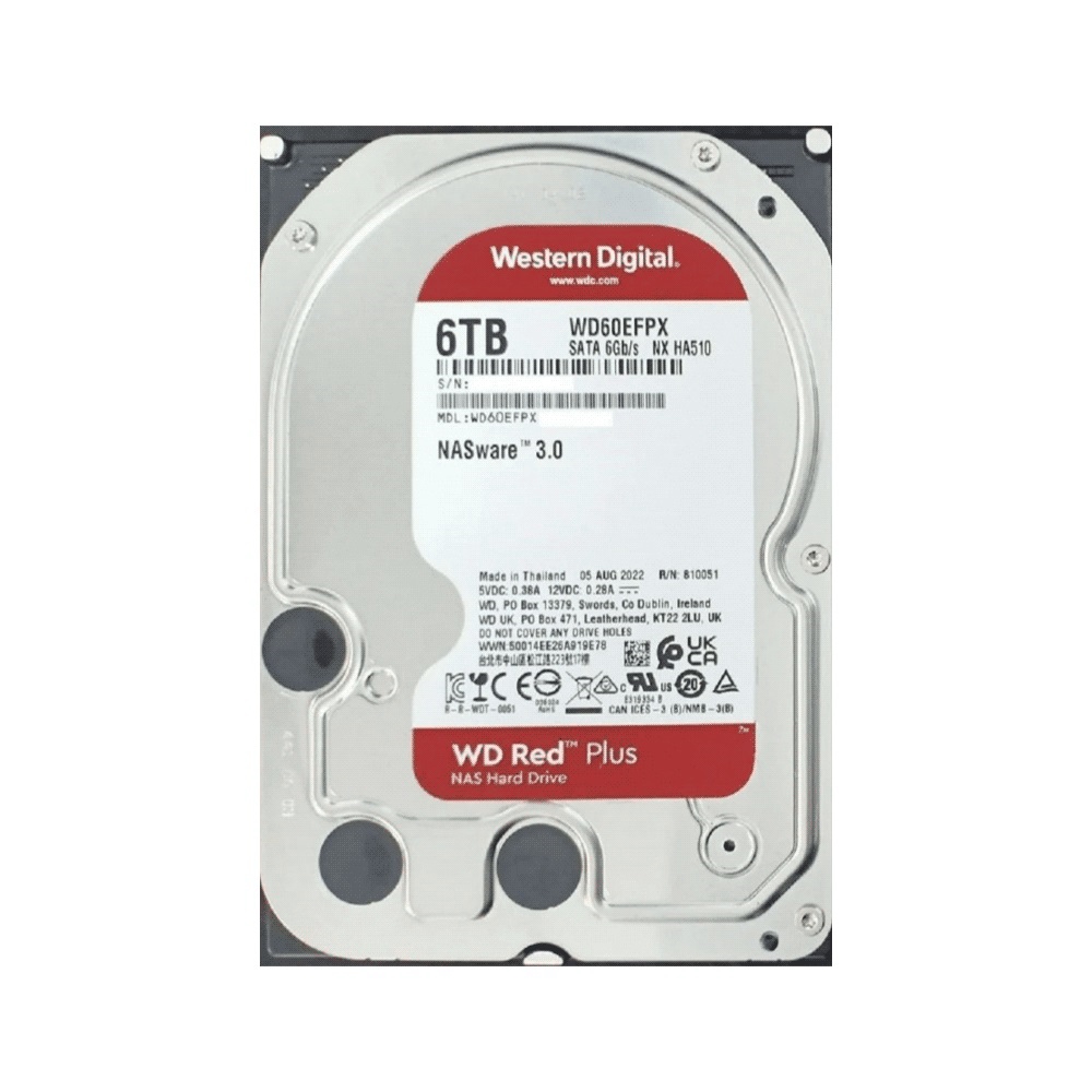 fastrax_96201_69306dc0b86f1.jpg DISCO DURO SATA3 6TB WESTERN DIGITAL RED PLUS 5640RPM 256MB WD60EFPX NAS - Imagen 1