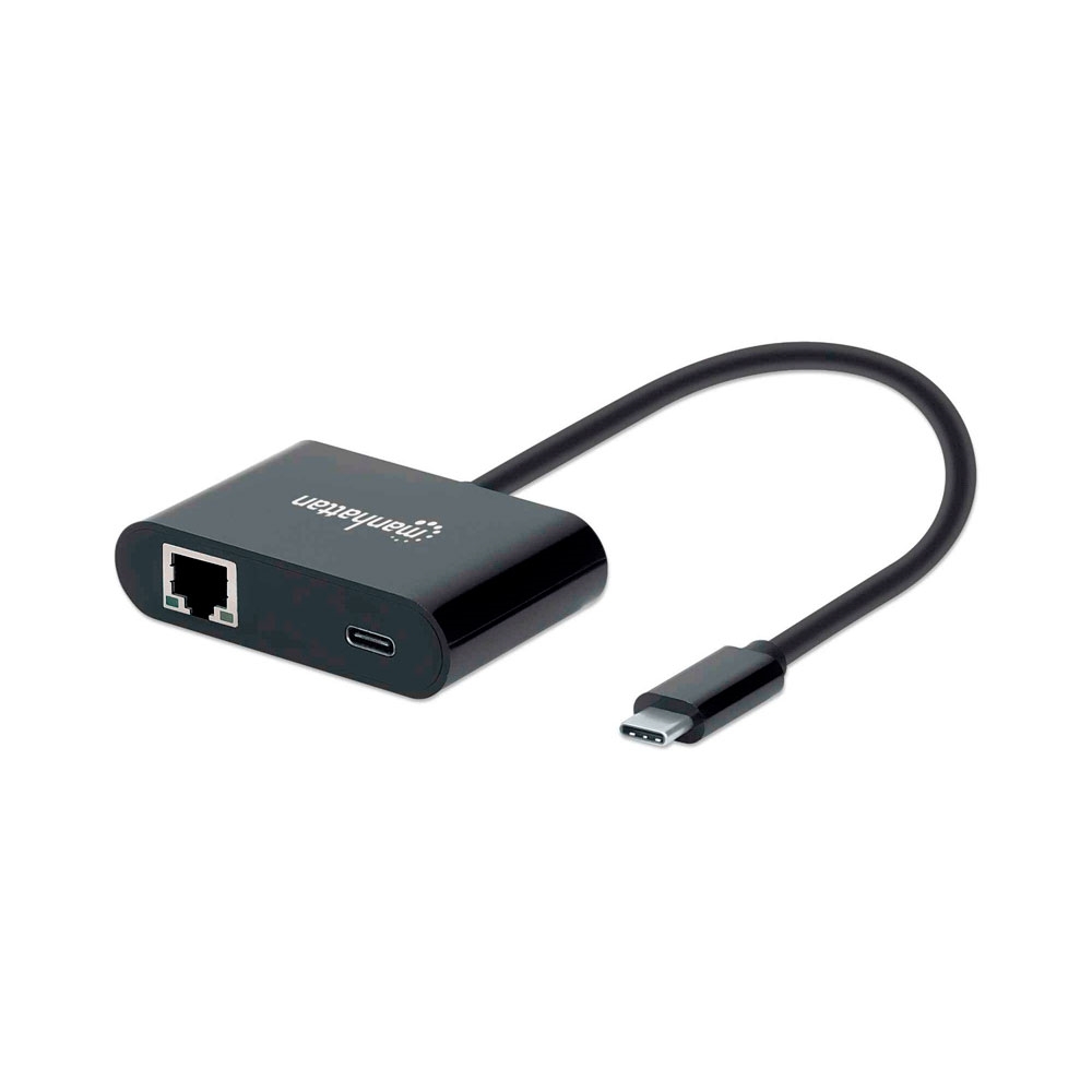 fastrax_97673_69306f89ba3e2.jpg ADAPTADOR USB-C/RJ45 MANHATTAN /1GBPS/60W NEGRO 153454 - Imagen 1