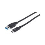 CABLE USB-A/USB-C MANHATTAN M/M 1M NEGRO BOLSA 353373
