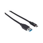 CABLE USB-A/USB-C MANHATTAN M/M 1M NEGRO BOLSA 353373 - Imagen 2