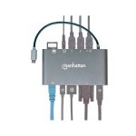 HUB USB-C 3.2 MANHATTAN 7 EN 1 VGA/SD/RJ45 GRIS 152808 - Imagen 5