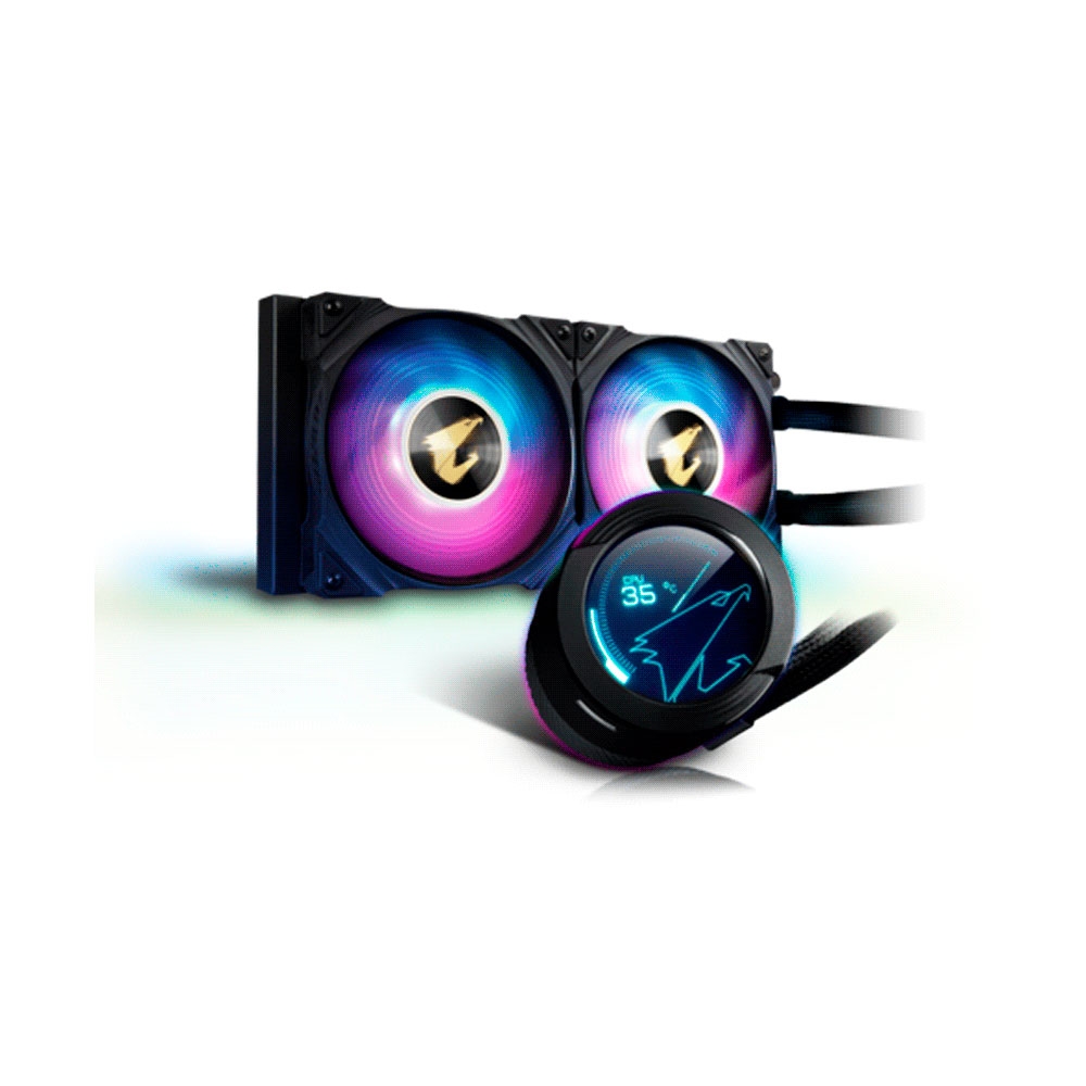 fastrax_98267_6930703706a06.jpg COOLER P/CPU AORUS WATERFORCE X 240 2 VENTILADORES RGB FUSION 2.0 - Imagen 1